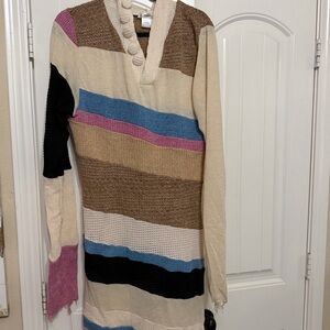 Striped Knit Long Sleeve Dress